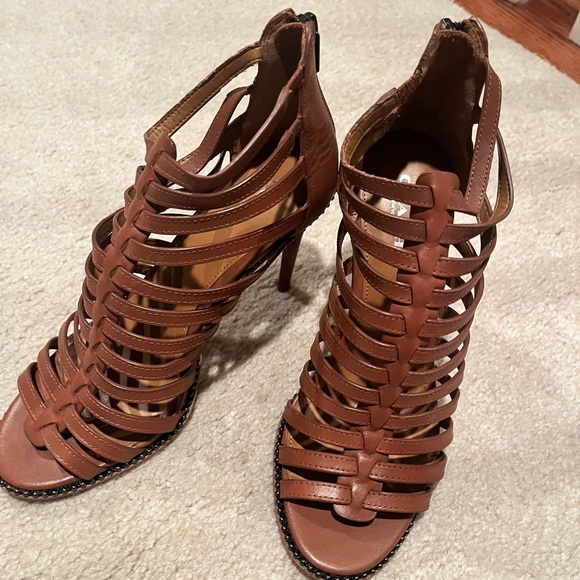 Coach Brown Leather Strappy Shoes - Picture 1 of 8
